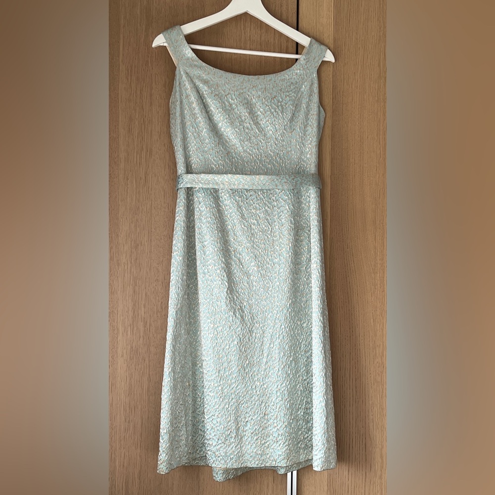 Kathlin Argiro Atelier dress, size 12, blue with silver brocade